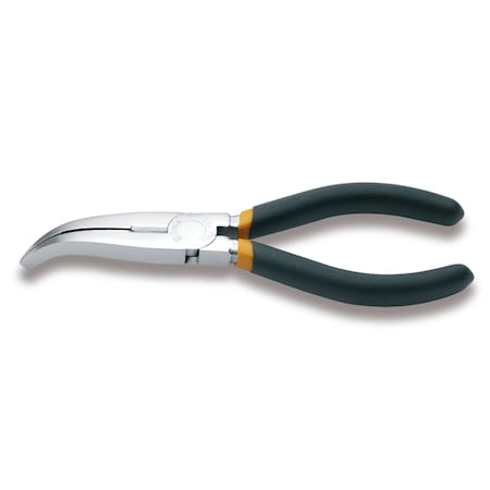 Beta 1164 160 Extra Long Bent Flat Knurled Nose Pliers, Slip Proof Double Layer Pvc Coated Handles 011640006